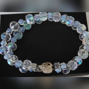 Vintage Iridescend Crystal Beaded Bracelet